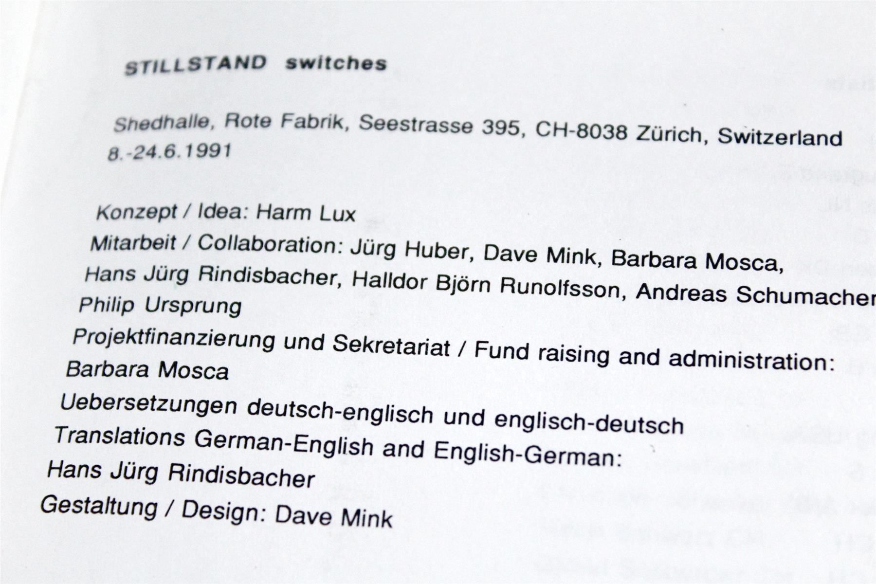 Vinyles: STILLSTAND / SWITCHES, Symposium, 1991 – D'occasion à Bern par Arting 6