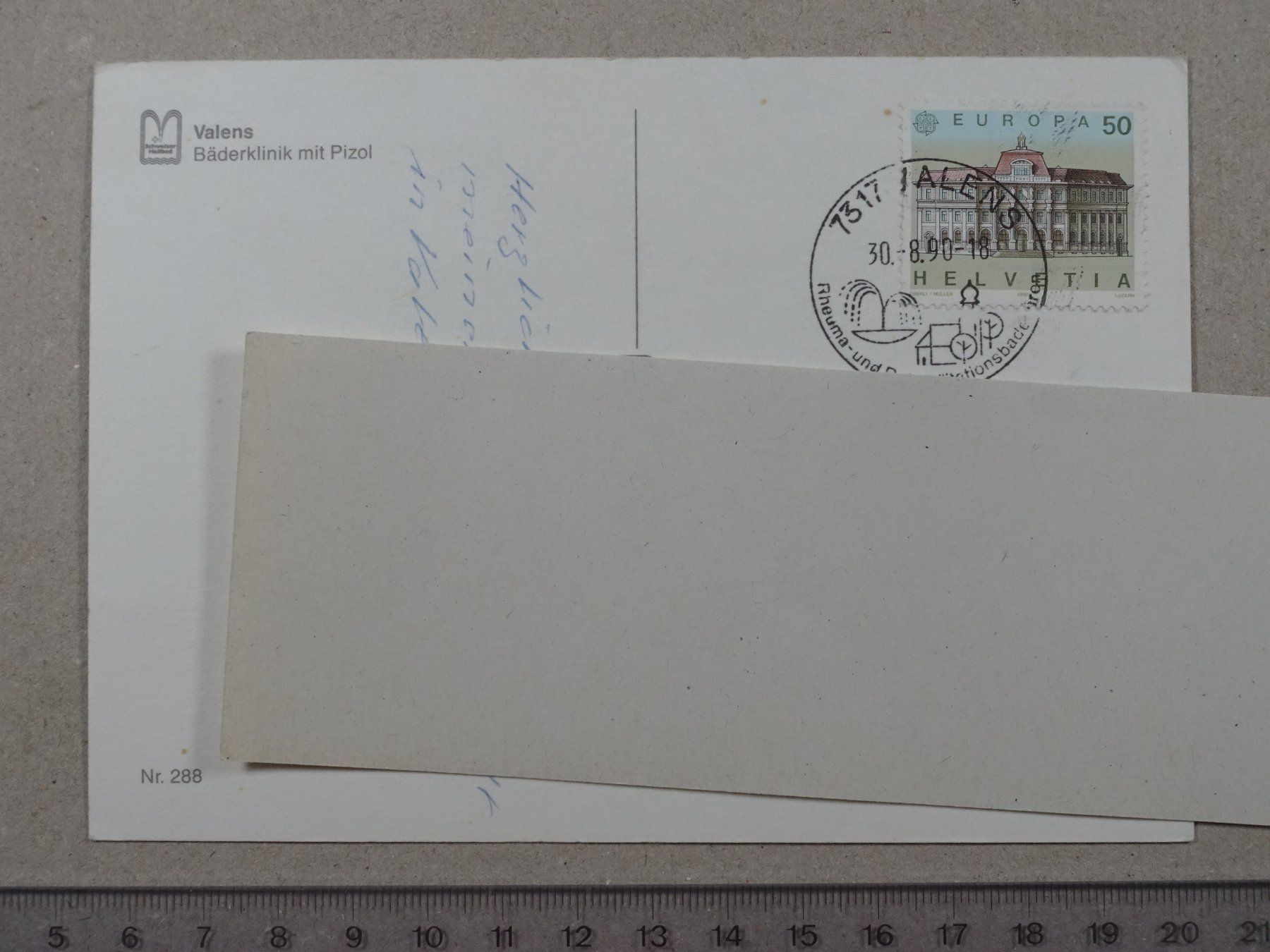 Cartoline postali: Valens, Bäderklinik, Pizol, 1990 – Usato da Lenzburg venduto da fh1 1