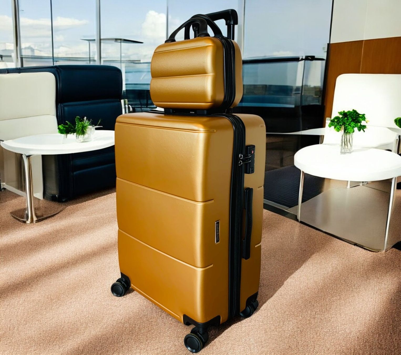 Reisekoffer: 2er gateBAG Koffer Gepäck SET Grösse L 67cm GOLD NEU – Neu und originalverpackt aus Bergdietikon von shopAgent