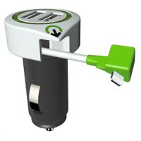 Charger 3.1A, 2 ports USB avec câble Lightning