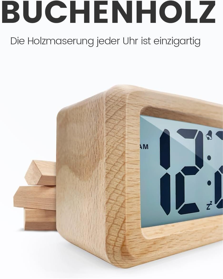 Sveglie: Digital Wecker aus Holz Mit Großer LCD Display – Nuovo (secondo la descrizione) da Thun venduto da nuonuo 1