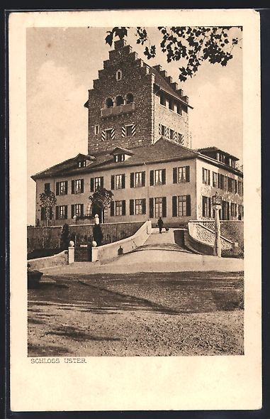 Cartoline postali: AK Uster, Blick zum Schloss, 1923 – Usato da Berlin venduto da bartko-reher