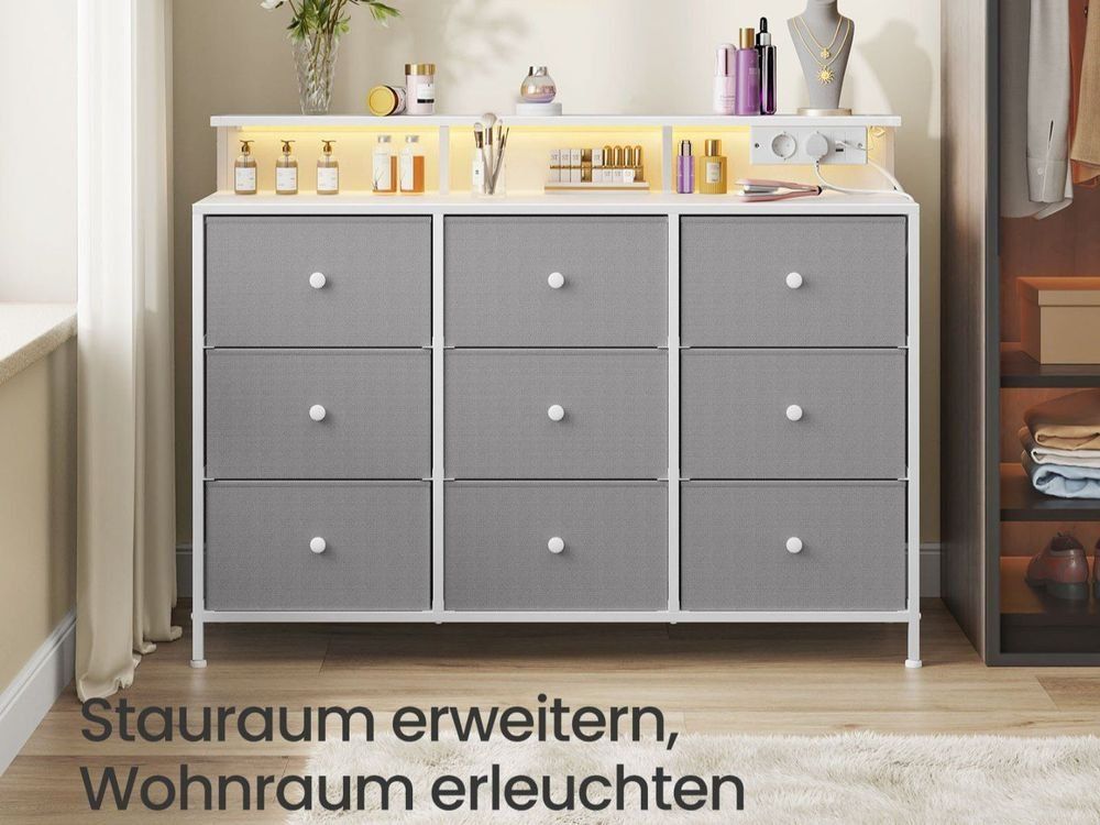 Kommoden: Kommode 9 Schubladen LED Steckdose 114x84 cm MELIOR – Neu und originalverpackt aus Lachen SZ von MAMORU-MOEBEL 1