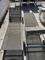 2 Gartenliegen Metall mit Bespannung