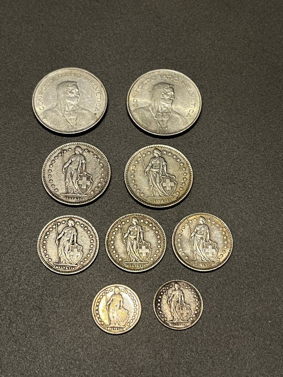 Tutti le monete: Silbergeld 5,- , 2,- , 1,- , 0,50  – Usato da Rheineck venduto da UhrenReinhardt
