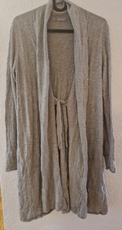 Nile Strickmantel, Gr. S, Grau/Beige