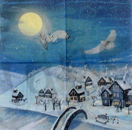 Tovaglioli: Serviette winter town (1685) 2Stk. – Nuovo (secondo la descrizione) da Schlatt TG venduto da kreativ-atelier