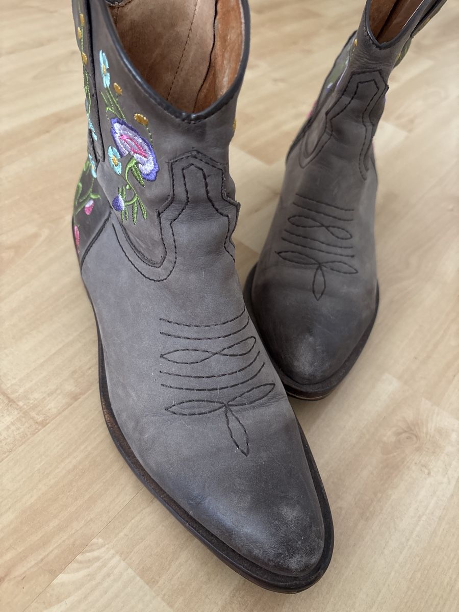 Damenschuhe: Regent Stiefeletten Gr.38 mit Blumenmuster, Top! – Gebraucht aus langenthal von rundholz7 8