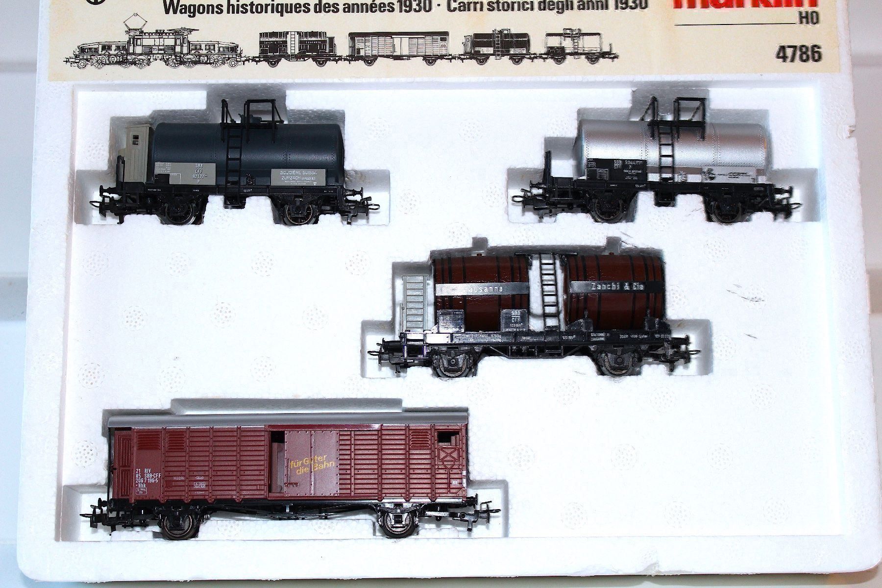 Märklin Modellini di ferrovie: Märklin 4786 SBB Güterwagen SetHhk braun – Nuovo e nell'imballaggio originale da Ipsach venduto da locky55 1