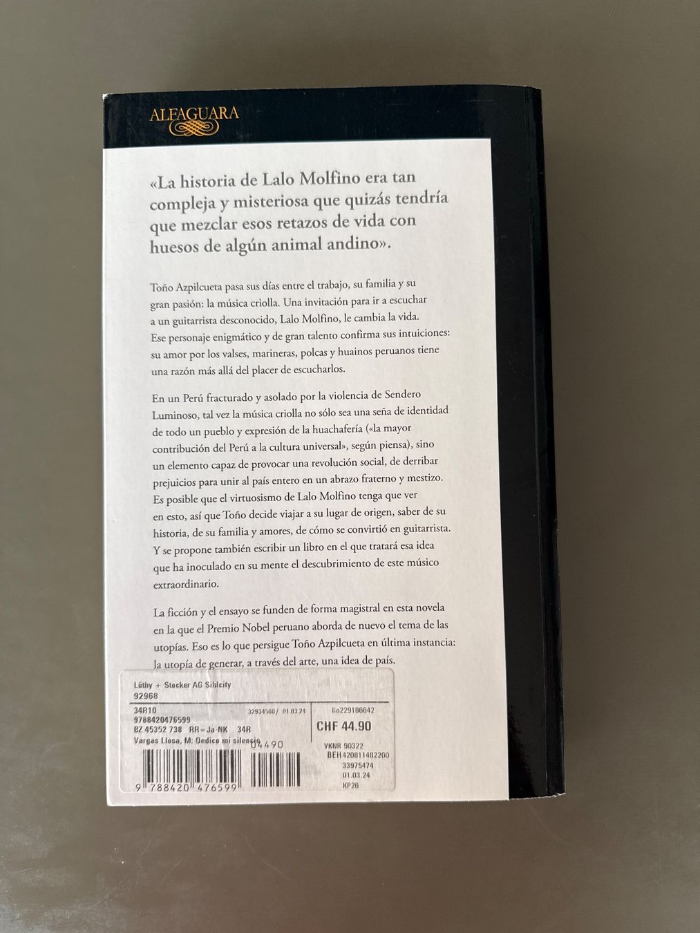 Libri: Mario Vargas Llosa: Le dedico mi silencio – Usato da Au ZH venduto da Valeleti 1