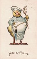 Antike Osterkarte "Fröhliche Ostern!" gel. Basel 1913