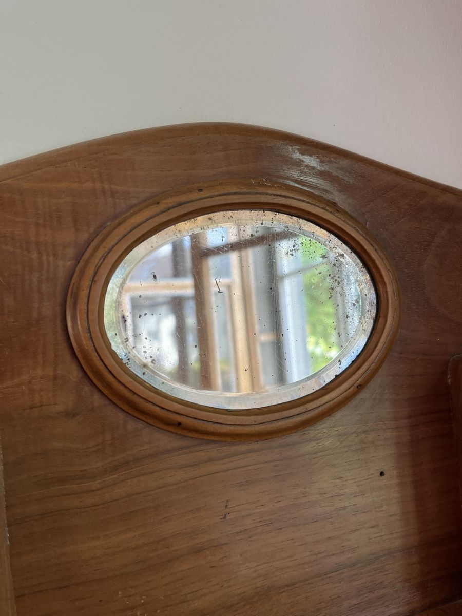 Scaffali: Antikes kleines Regal mit 2 Behältern und Spiegelchen – Usato da Rothenburg venduto da dhe_28x2 4