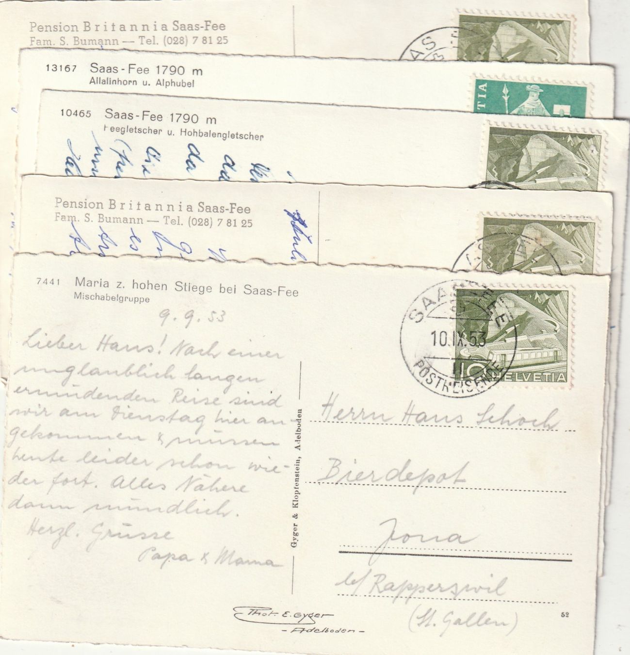 Cartes postales: 5 Ak Saas Fee – D'occasion à Rorschacherberg par fratovi2 2