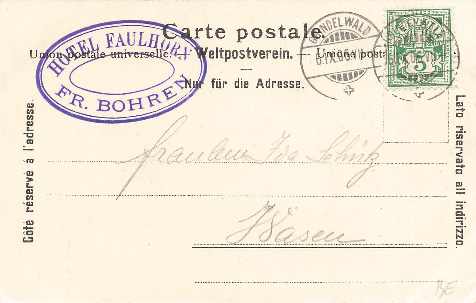 Cartoline postali: Hotel Faulhorn – Usato da Biasca venduto da Blenio71 1