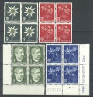 1944, Pro Juventute, Viererblöcke, SBK 28.– **