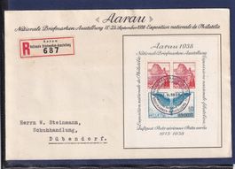 Aarau 1938 - Nationale Briefmarken Ausstellung - Rec. (FDC)