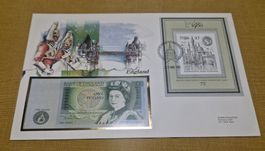 Banknotenbrief / Numisbrief ( inkl 1 Pfund Note)