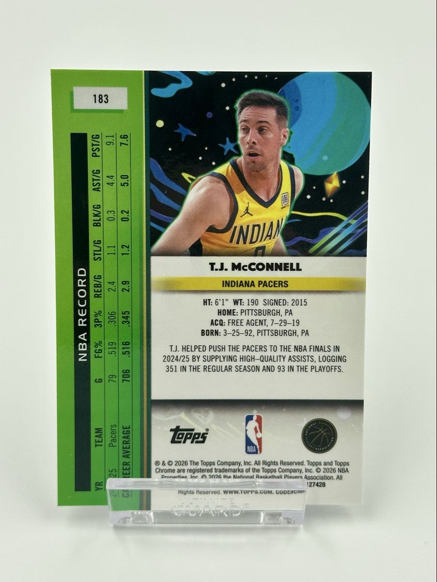 Topps Carte collezionabili: T.J. McConnell 2026 Topps Chrome Cosmic #183 – Nuovo (secondo la descrizione) da Lyss venduto da Swissmantis 1