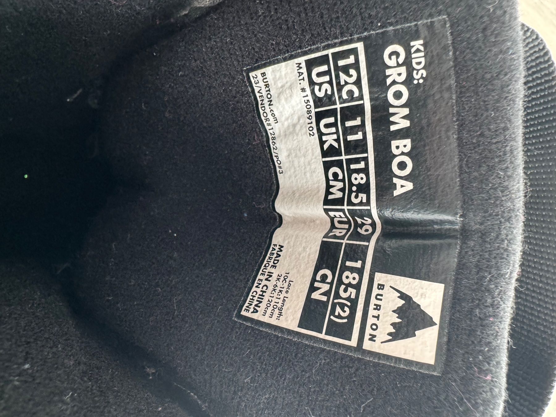Burton Snowboardschuhe Gr.30.5 (Snowboard Boots Grom Boa) (Gebraucht) in Unterägeri für CHF 59