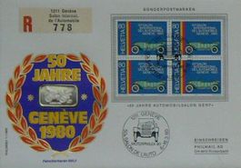 Numisbrief 50 Jahre Automobilsalon Genf Feinsilberbarren 999