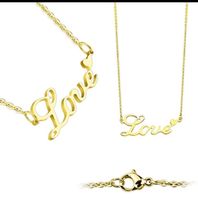 Edelstahl-Kette "Love" goldfarben