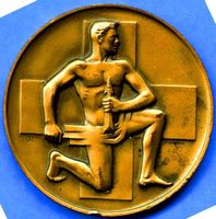 SCHÜTZENMEDAILLE CHUR 1949 Ø50mm 59.75g. BRONZE IM RELIEF !!