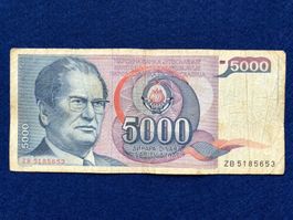 ZB 5185653 - Belgrad 1985 - Jugoslawien - 5000 Dinara - Tito