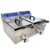 Doppel Elektro-Fritteuse - 2 x 8 Liter mit Hahnen