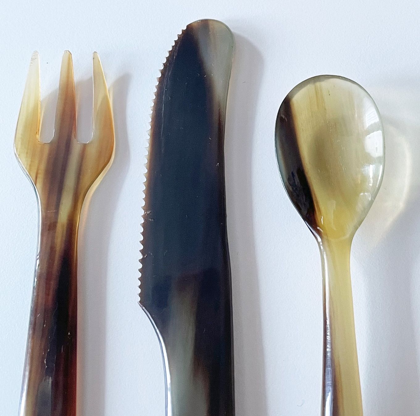 Set di posate: Reise- oder Kinder-Essbesteck aus Horn – Usato da Chur venduto da elifor 1