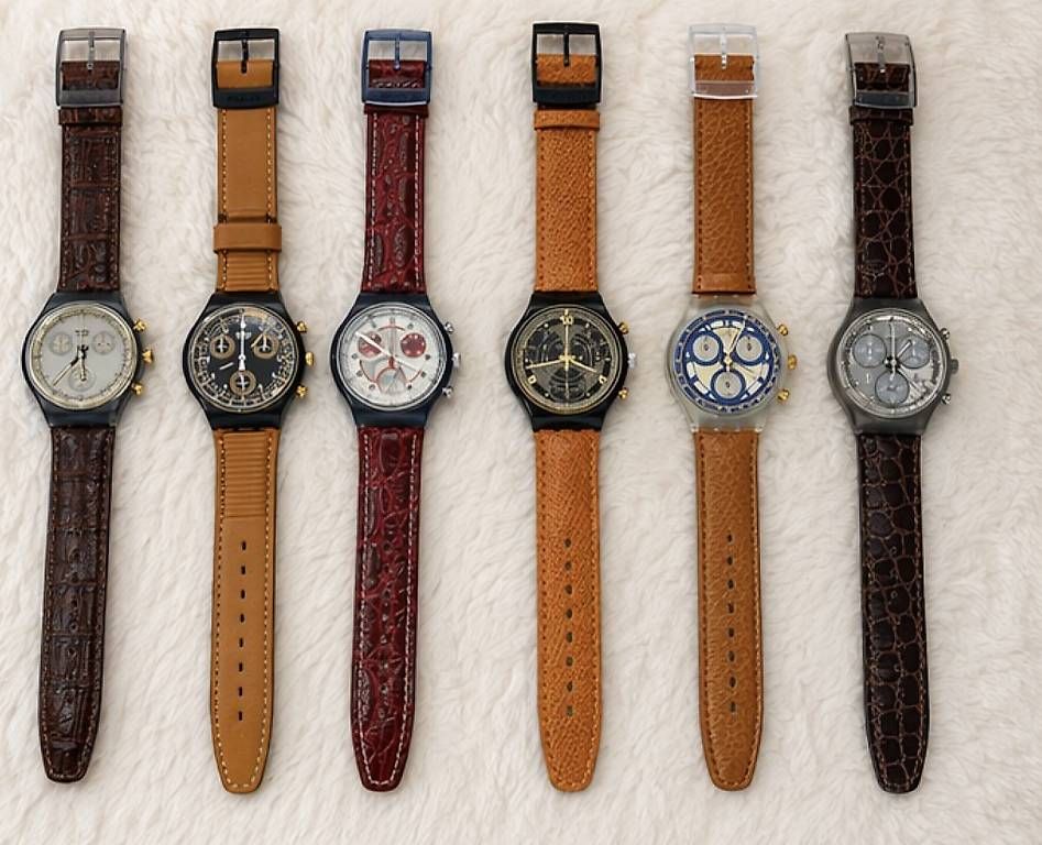 Orologi: Swatch Leder Chrono Set + Collector Box – Usato da Uster venduto da barkingarky01 2