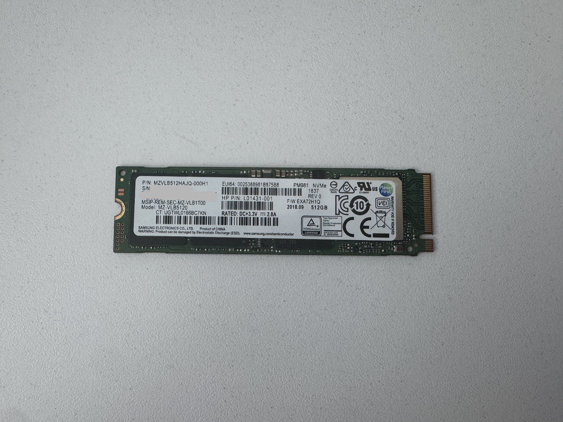 Samsung Harddisks: Samsung PM981 NVMe SSD – Gebraucht aus Bremgarten AG von joker_eat_world