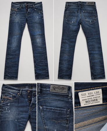 Diesel Belther W31 L32, coupe slim-tapered, parfait pour l'é