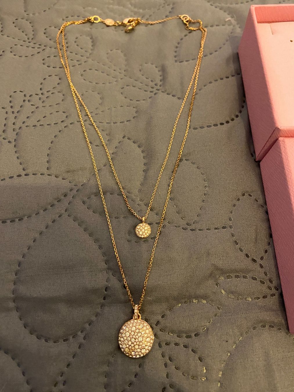 Swarovski Catenine: Collier double rang Swarovski or rose – Nuovo (secondo la descrizione) da Plan les Ouates venduto da didi911 1