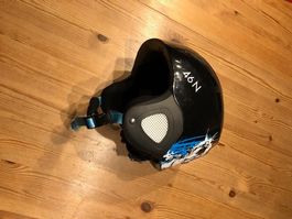 Casque de ski/trottinette 55, noir-bleu
