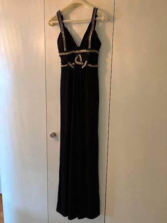 Guess LA Abendkleid Schwarz mit Goldpailletten