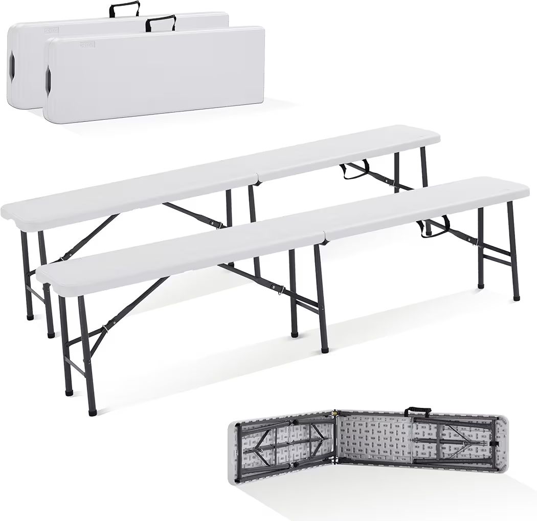 Panchine: Sitzbank 2er Set | Weiß - Neu – Nuovo (secondo la descrizione) da Nebikon venduto da warendiscount 3