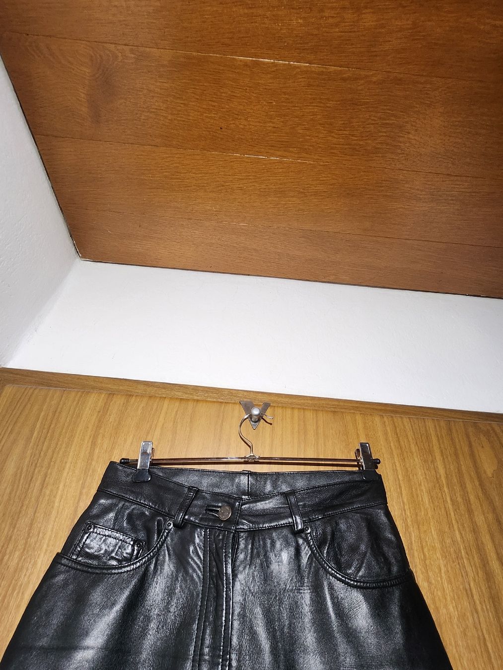 Pantaloni: Pantalon en cuir noir authentique, taille 36 – Usato da Niedergösgen venduto da Eva2410 3