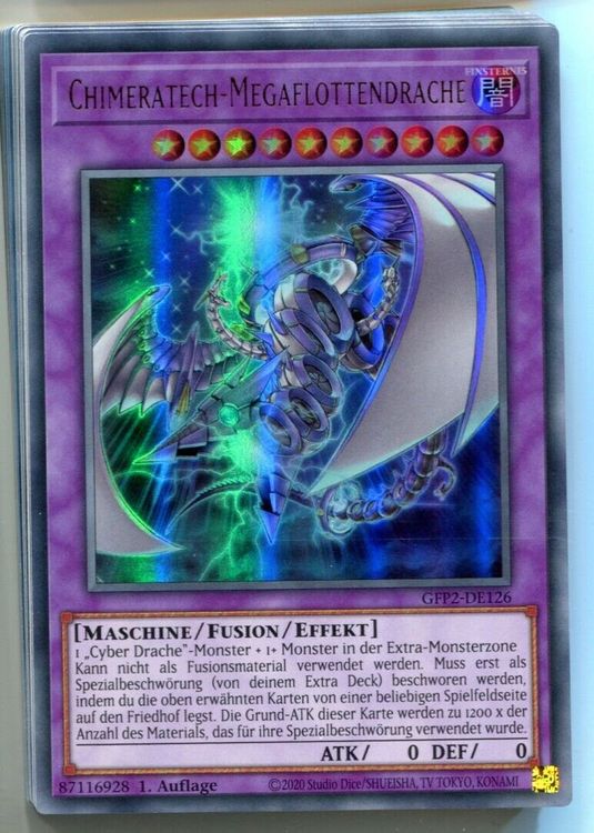 Yu-Gi-Oh! Karte 'Galaxie – Tarnkappendrache' Ultra Rare Reprint – Deutsch, In Near Mint & Mit Fieldcenter