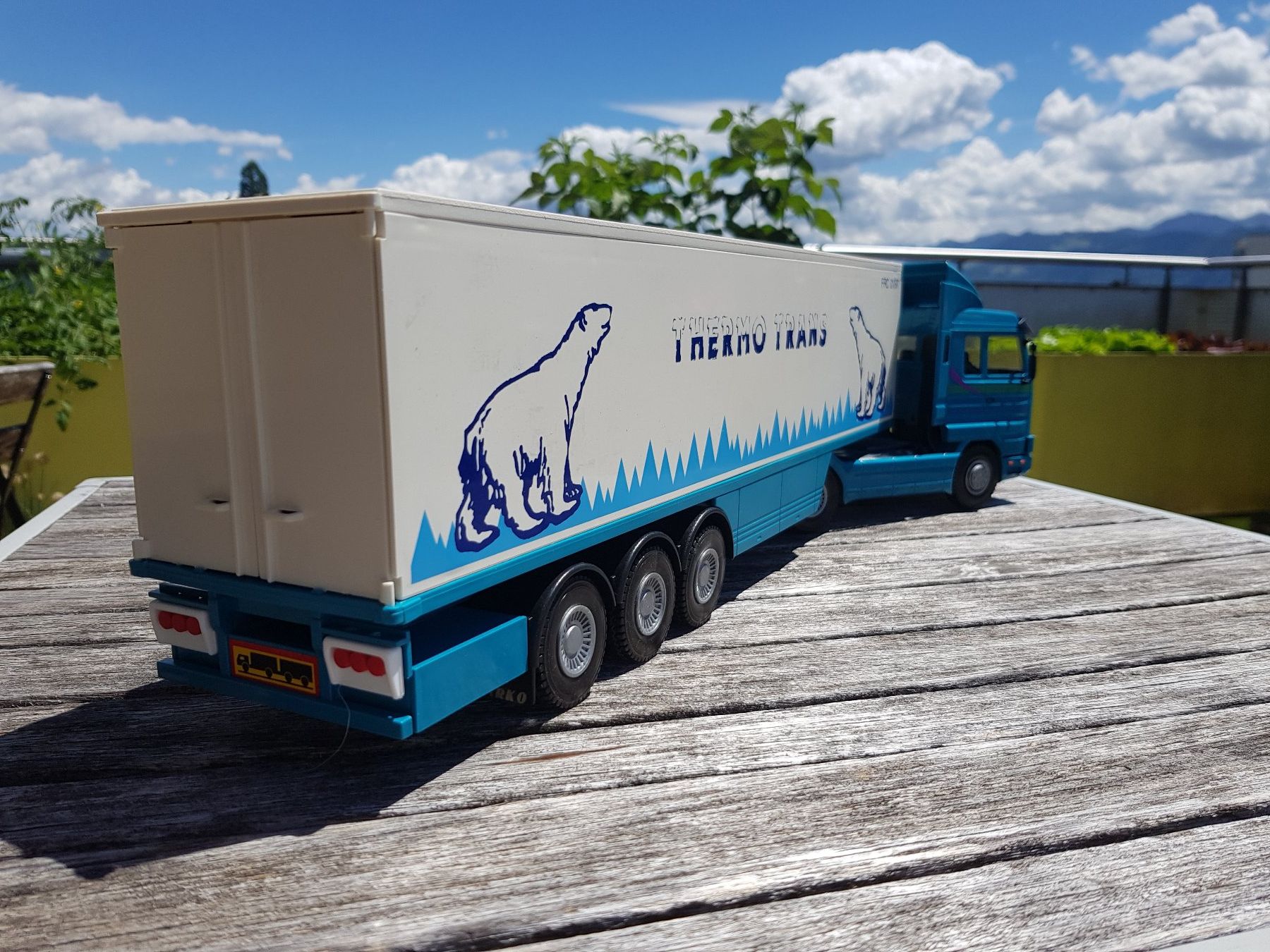 Scania Kit di modellismo & Modellini statici: Scania Modelllastwagen blau THERMO TRANS – Usato da Jona venduto da dampfnuggi 1