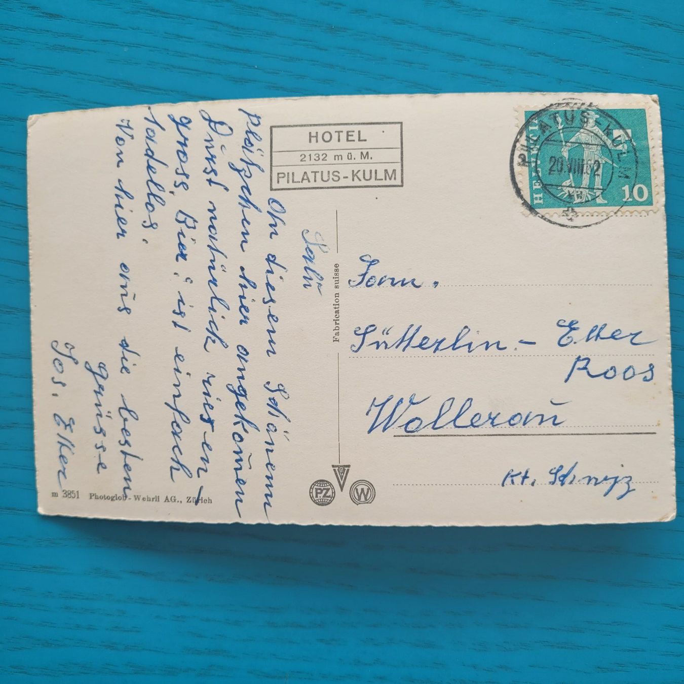 Cartoline postali: Luftseilbahn Pilatus - Kulm  1962 – Usato da SCHÜBELBACH venduto da CoKaHa 1