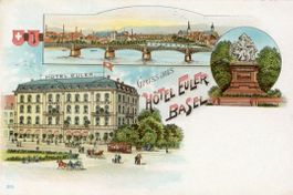 Basel   BS mit   Hôtel EULER         LITHO     ca. 1900