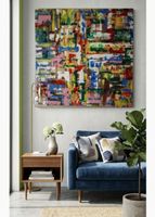 Gemälde Farbig Bund handmade 70×86