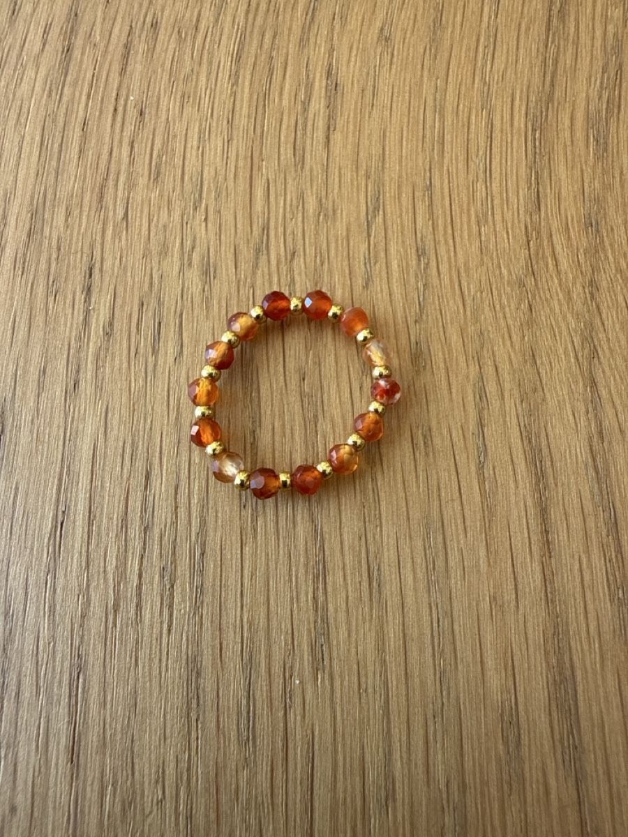 Ringe: Oranger Onyx Ring - 2-3mm facettierte Perlen- neu – Neu (gemäss Beschreibung) aus Sonnental von sop_9scm