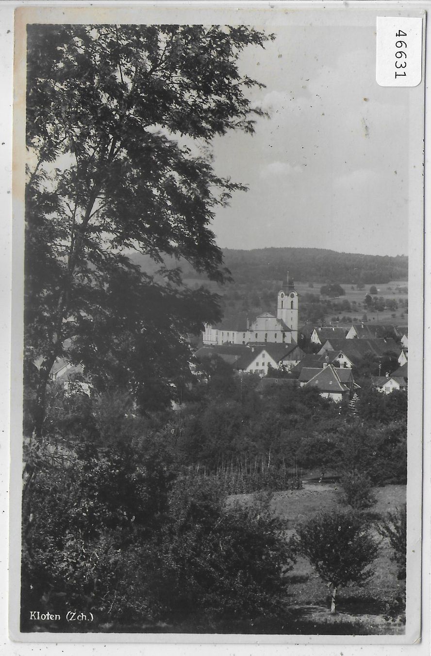Cartoline postali: Kloten - Generalansicht mit Kirche – Usato da Ettingen venduto da Kartenplanet