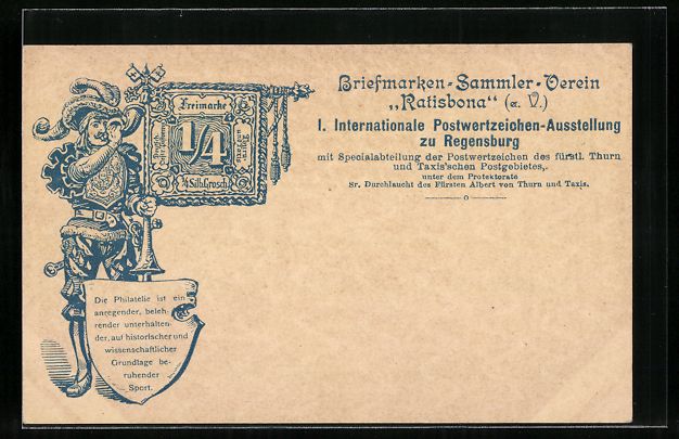 Cancelleria postale: Regensburg, 1. Int. Postwertzeichen-Auss – Usato da Berlin venduto da bartko-reher
