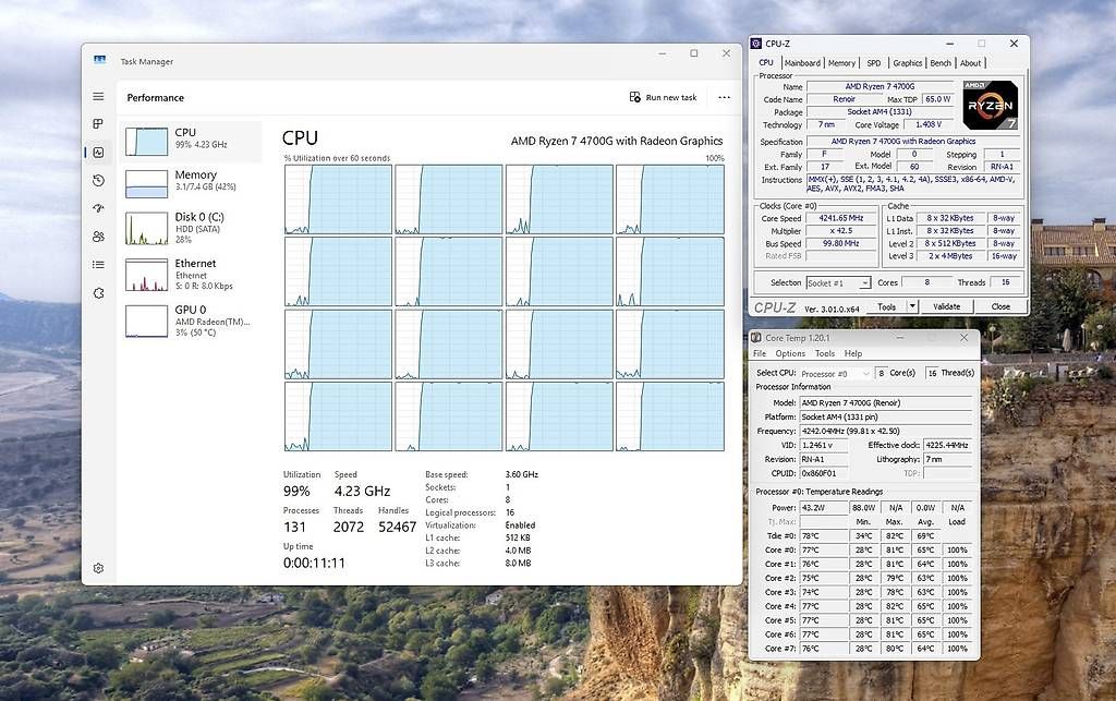 PCs: CPU AMD Ryzen 7 4700G / 8-Core 16-Thread, integrierte Grafik – D'occasion à Hinwil par Joes 2