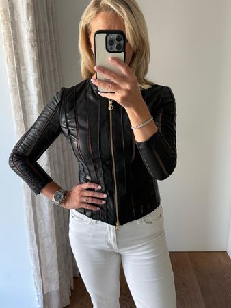 Versace Lederjacke, Top Zustand, Gr. IT44 sitzt wie EU 36/38