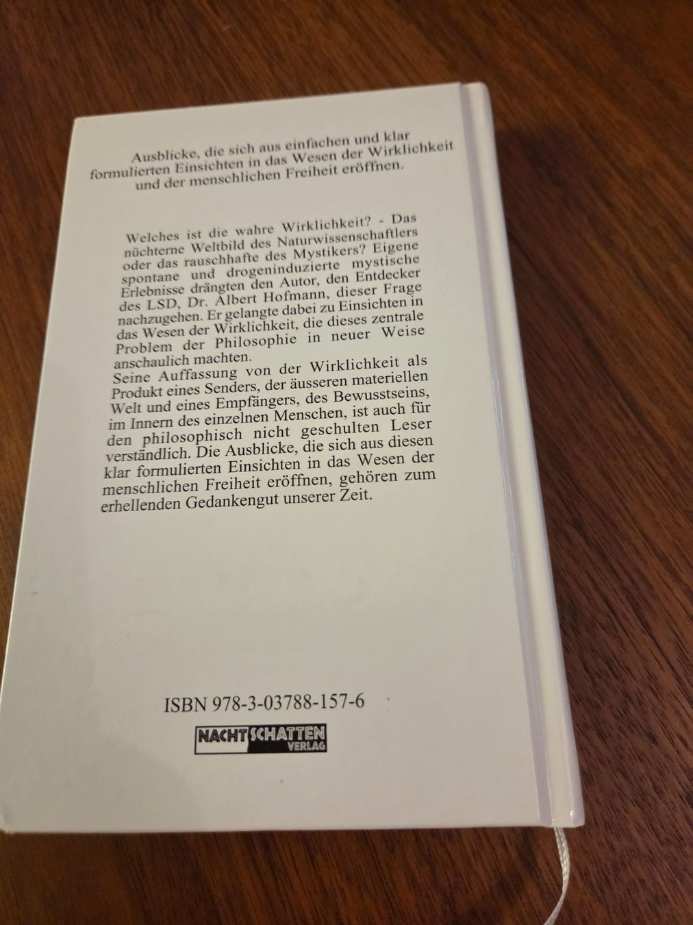 Libri: Albert Hofmann: Einsichten - Ausblicke #Bewusstsein #LSD – Usato da Dübendorf venduto da Kat1982 1