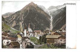 Göschenen (UR) Dorfpartie mit Kirche - 1927