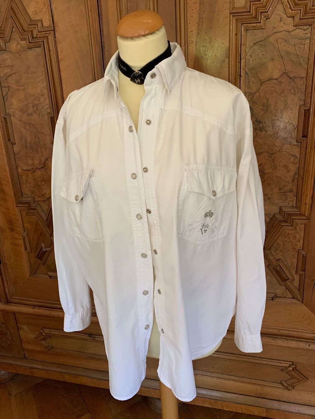 Camicie: Bluse - Hemd 100% Baumwolle Gr L Farbe: Weiß – Usato da Interlaken venduto da Bona55 1